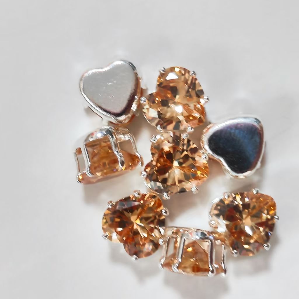 heart shape diamond spacer 6mm&8mm 20pc/bag